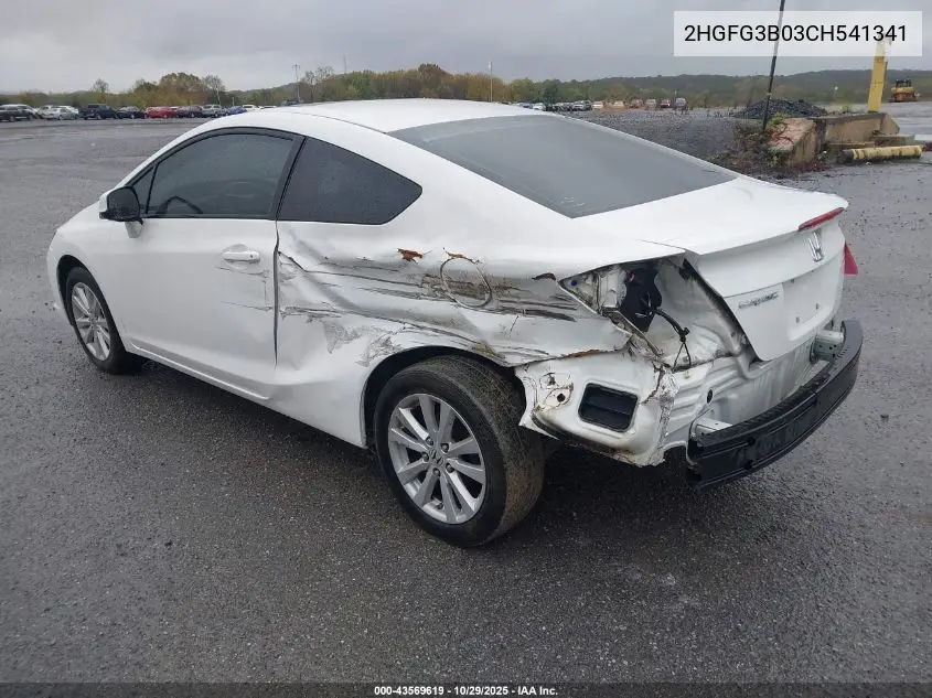 2HGFG3B03CH541341 2012 Honda Civic Ex-L