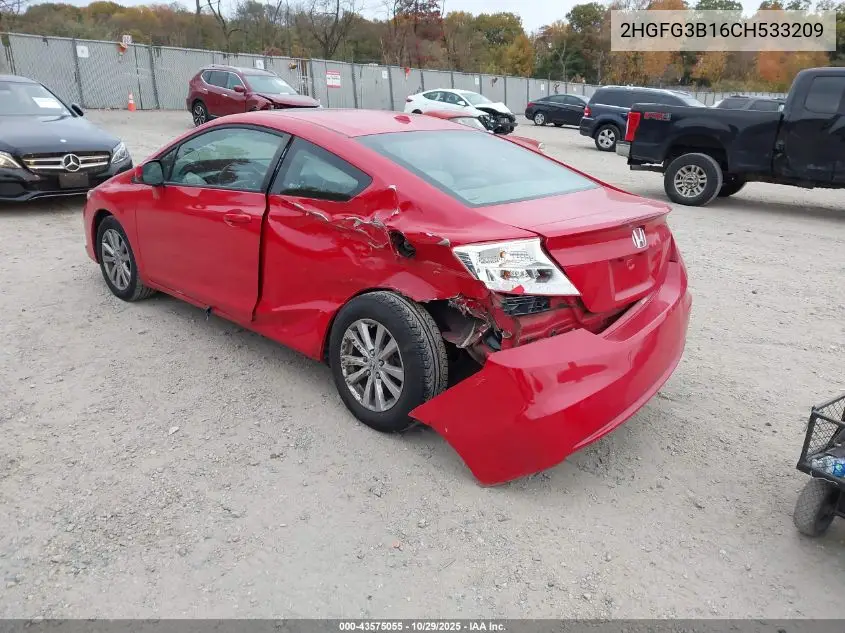 2HGFG3B16CH533209 2012 Honda Civic Ex-L