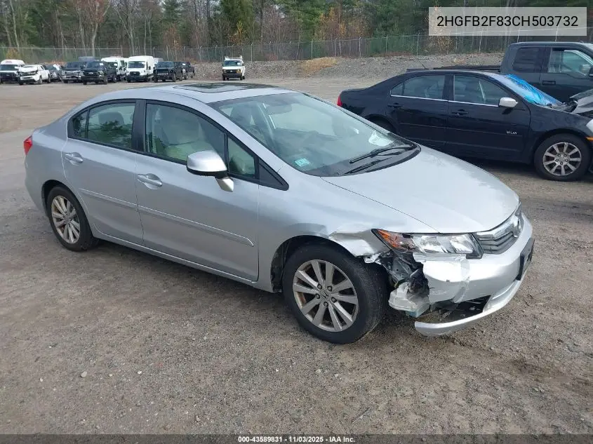 2HGFB2F83CH503732 2012 Honda Civic Ex