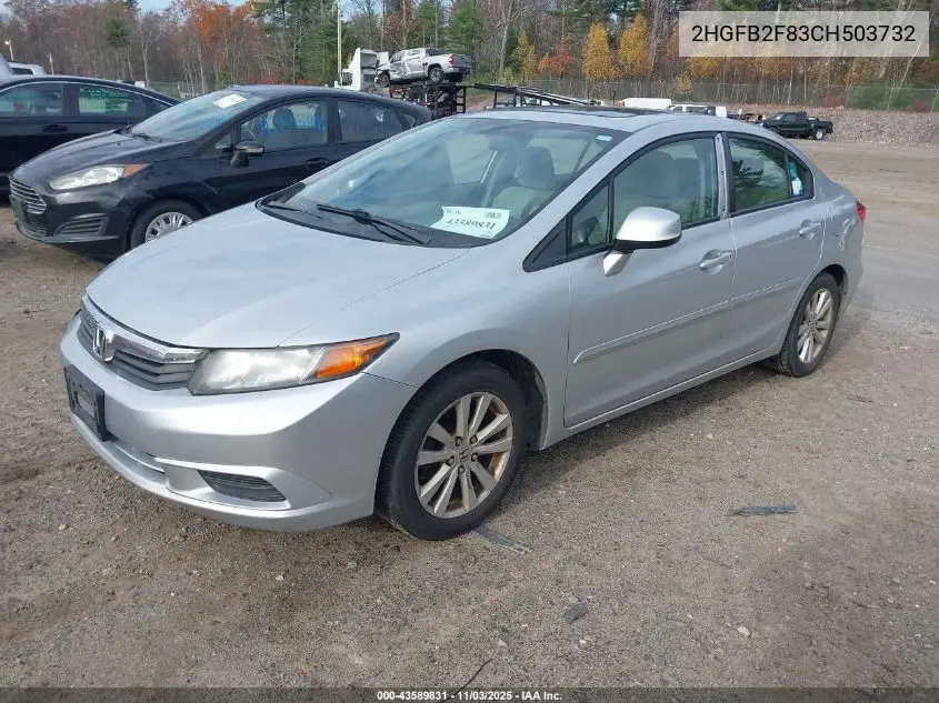 2HGFB2F83CH503732 2012 Honda Civic Ex