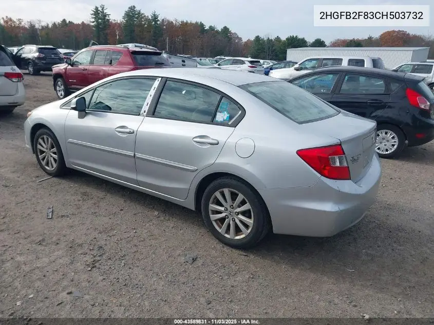 2HGFB2F83CH503732 2012 Honda Civic Ex