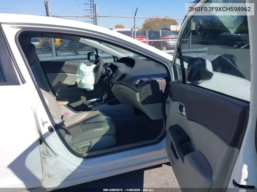2HGFB2F9XCH598962 2012 Honda Civic Ex-L