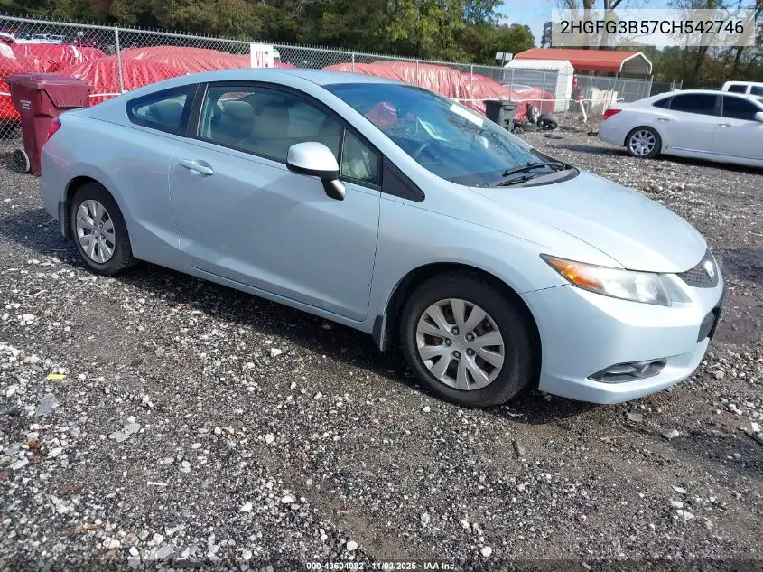2HGFG3B57CH542746 2012 Honda Civic Lx