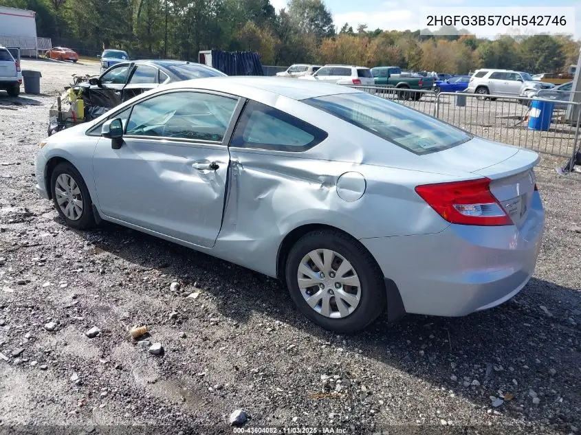 2HGFG3B57CH542746 2012 Honda Civic Lx
