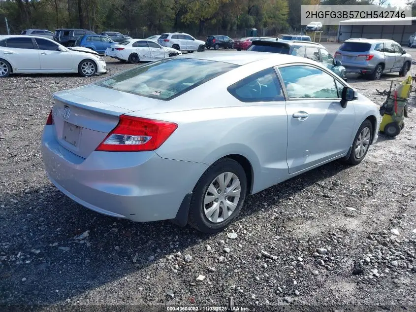 2HGFG3B57CH542746 2012 Honda Civic Lx