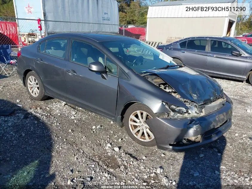 2HGFB2F93CH511290 2012 Honda Civic Ex-L