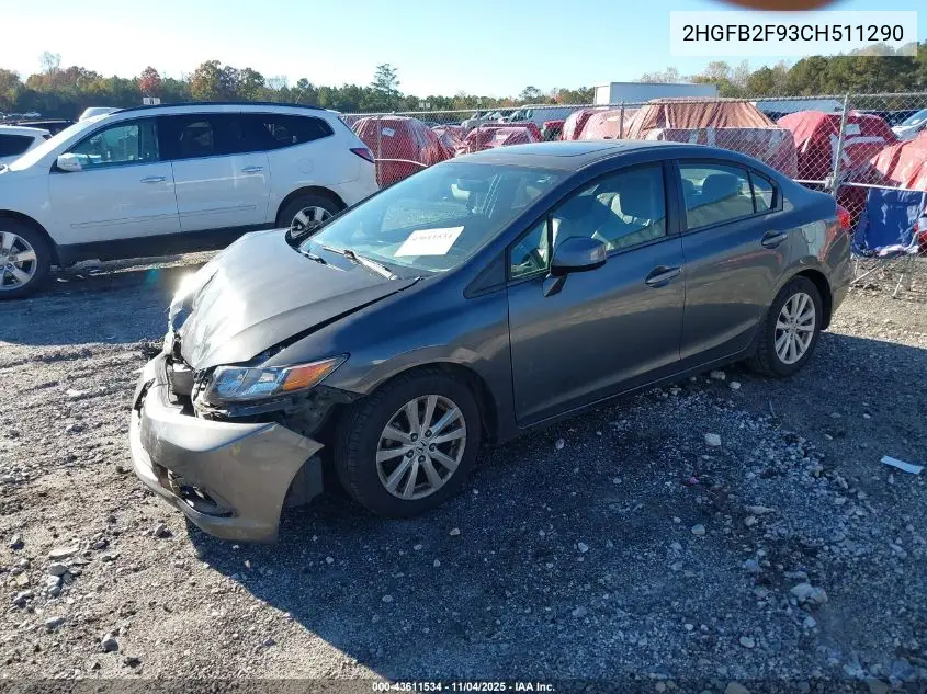 2HGFB2F93CH511290 2012 Honda Civic Ex-L
