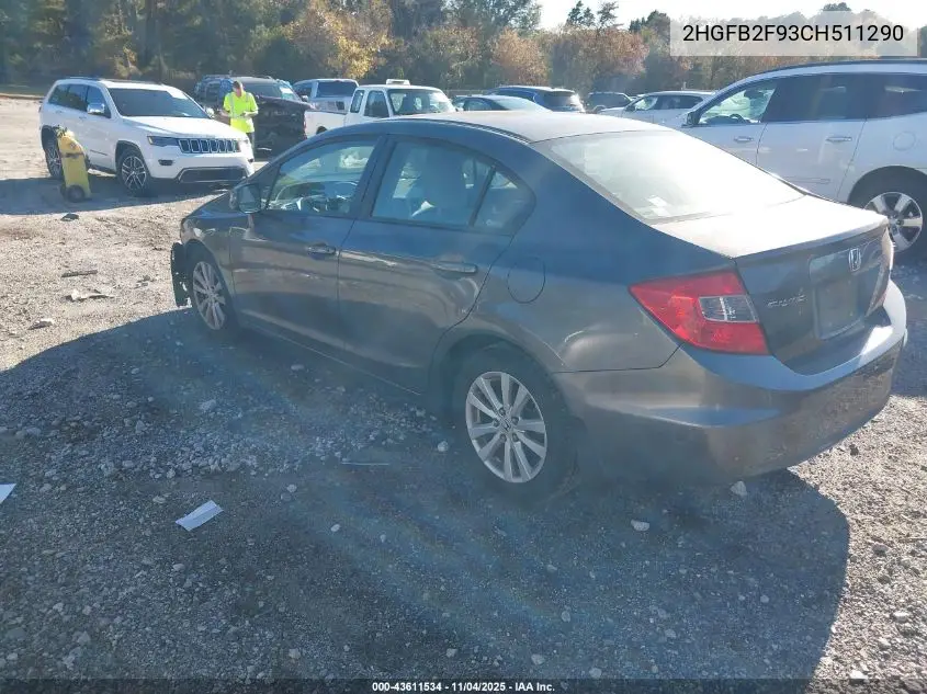 2HGFB2F93CH511290 2012 Honda Civic Ex-L