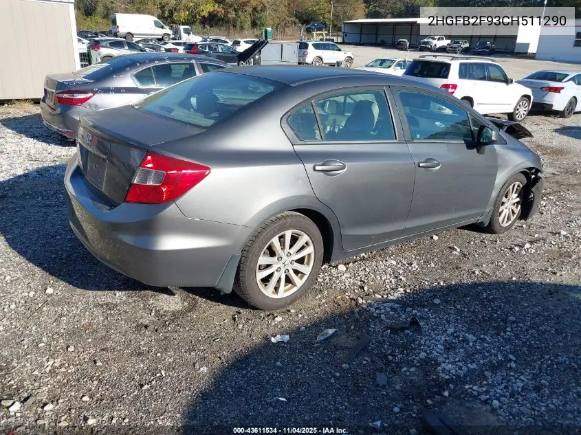 2HGFB2F93CH511290 2012 Honda Civic Ex-L