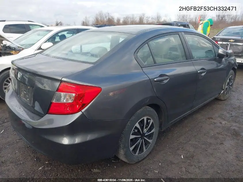 2HGFB2F53CH332471 2012 Honda Civic Lx