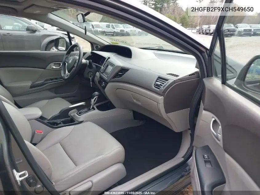 2HGFB2F9XCH549650 2012 Honda Civic Ex-L