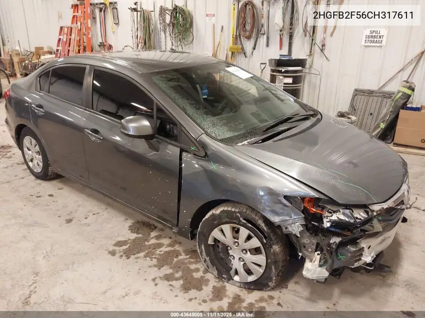 2HGFB2F56CH317611 2012 Honda Civic Lx