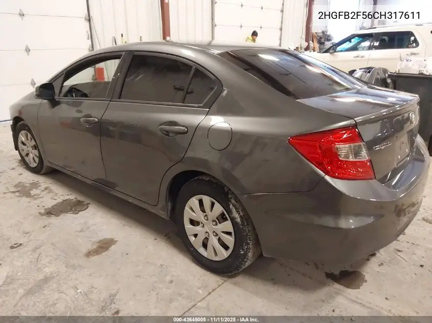 2HGFB2F56CH317611 2012 Honda Civic Lx