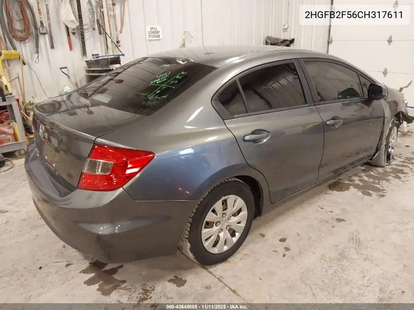 2HGFB2F56CH317611 2012 Honda Civic Lx