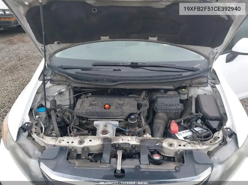 19XFB2F51CE392940 2012 Honda Civic Lx