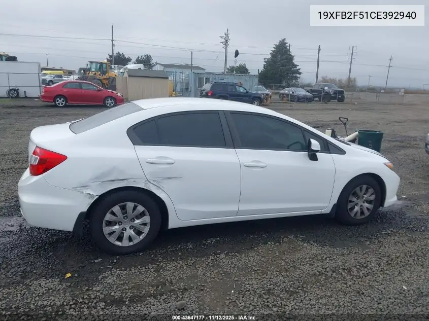 19XFB2F51CE392940 2012 Honda Civic Lx