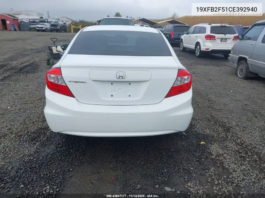 19XFB2F51CE392940 2012 Honda Civic Lx