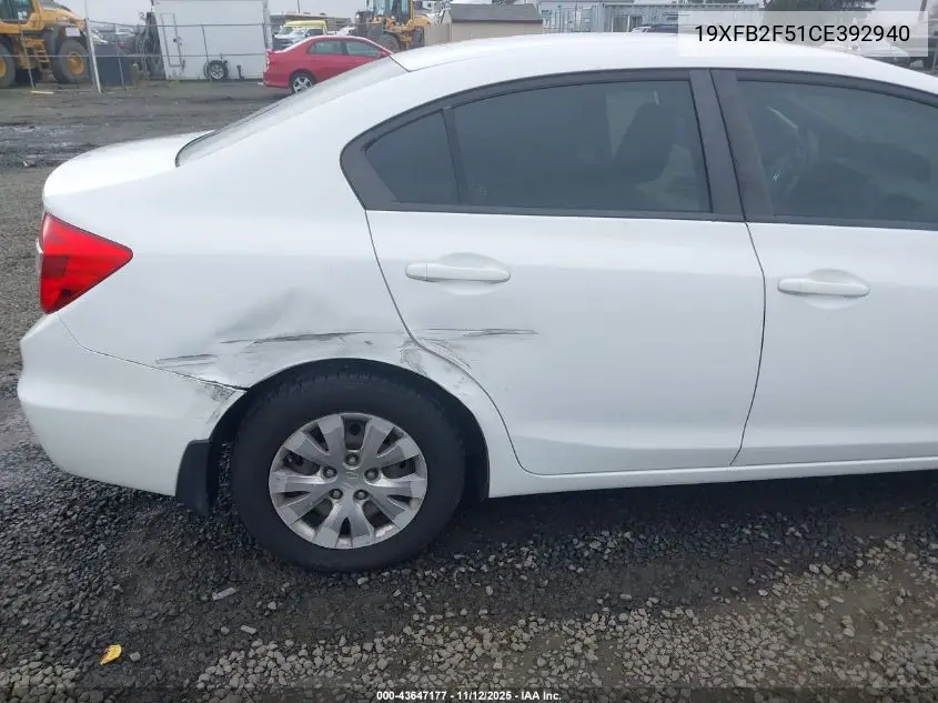 19XFB2F51CE392940 2012 Honda Civic Lx