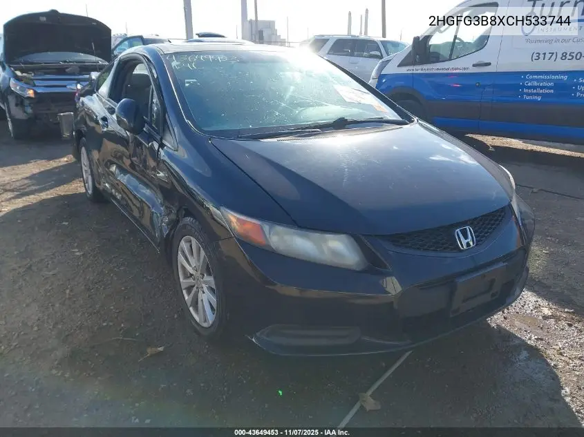 2HGFG3B8XCH533744 2012 Honda Civic Ex