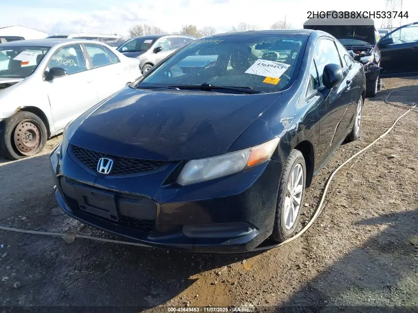 2HGFG3B8XCH533744 2012 Honda Civic Ex