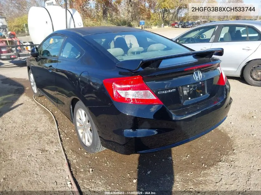 2HGFG3B8XCH533744 2012 Honda Civic Ex