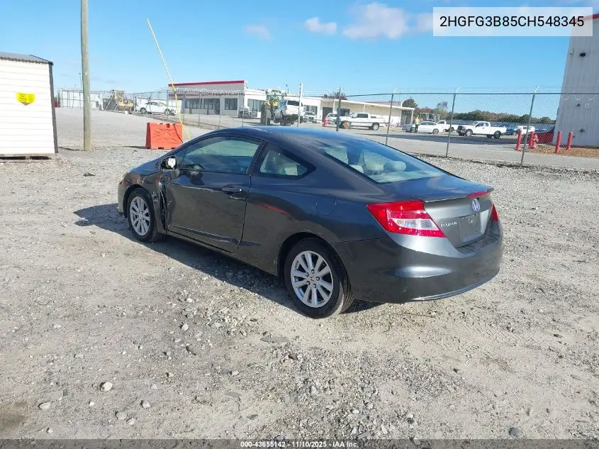 2HGFG3B85CH548345 2012 Honda Civic Ex