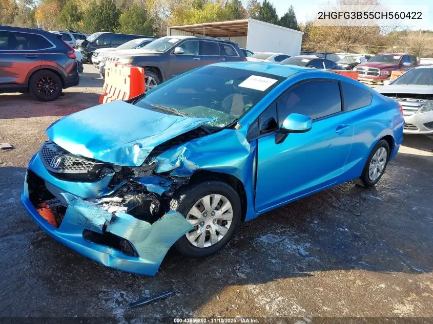 2HGFG3B55CH560422 2012 Honda Civic Lx