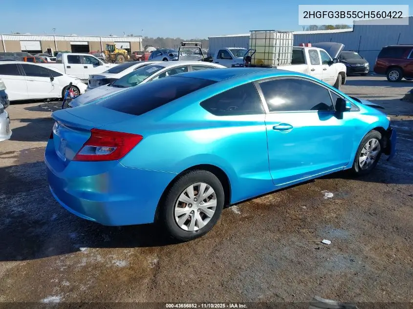 2HGFG3B55CH560422 2012 Honda Civic Lx