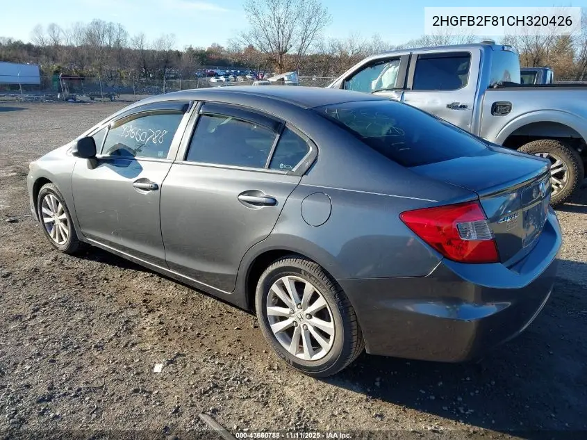 2HGFB2F81CH320426 2012 Honda Civic Ex
