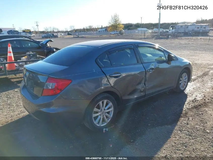 2HGFB2F81CH320426 2012 Honda Civic Ex