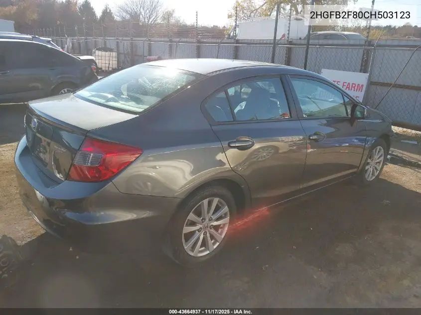 2HGFB2F80CH503123 2012 Honda Civic Ex