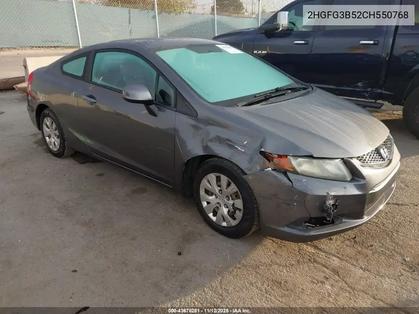 2HGFG3B52CH550768 2012 Honda Civic Lx