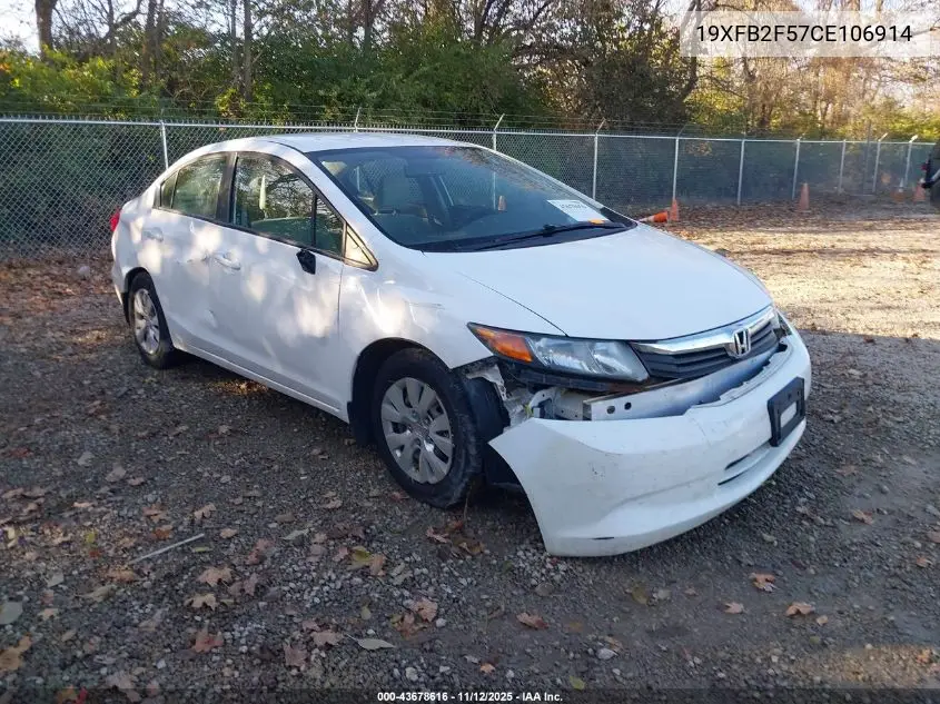 19XFB2F57CE106914 2012 Honda Civic Lx