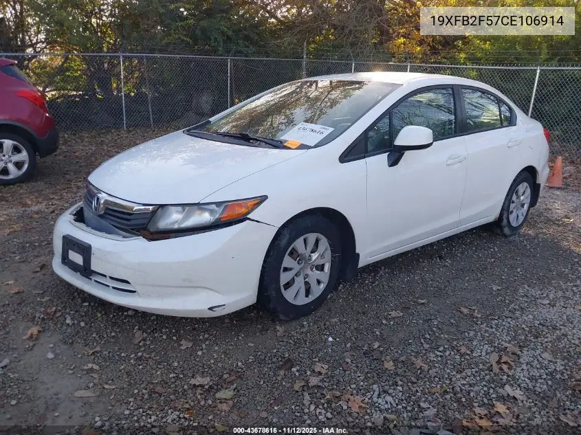 19XFB2F57CE106914 2012 Honda Civic Lx