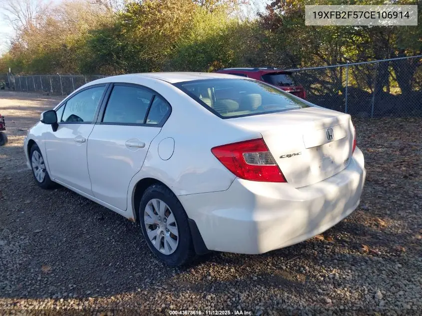 19XFB2F57CE106914 2012 Honda Civic Lx
