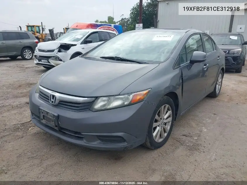 19XFB2F81CE312918 2012 Honda Civic Ex