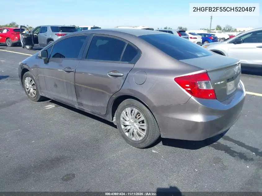 2HGFB2F55CH520487 2012 Honda Civic Lx