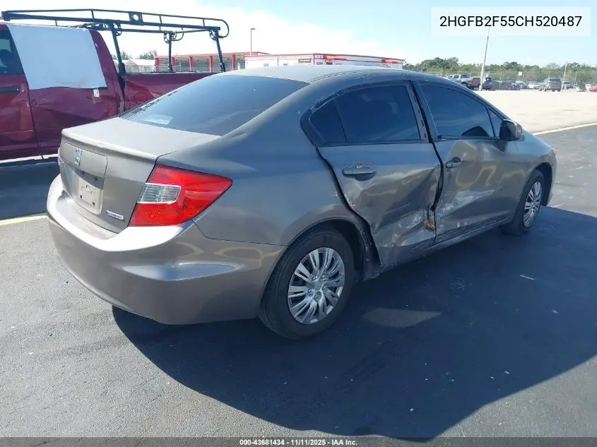 2HGFB2F55CH520487 2012 Honda Civic Lx