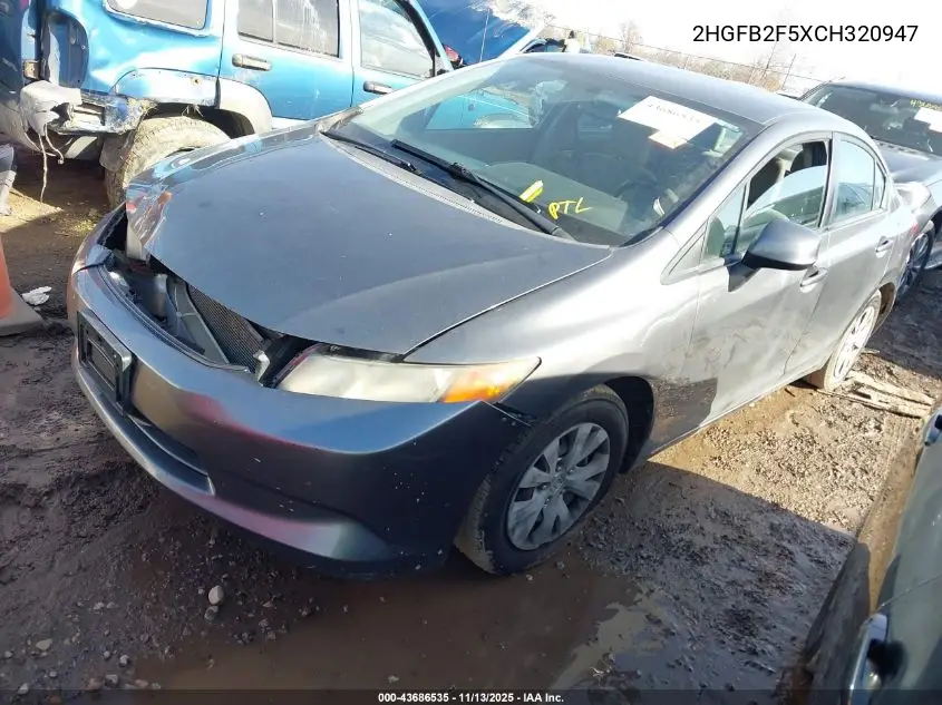 2HGFB2F5XCH320947 2012 Honda Civic Lx