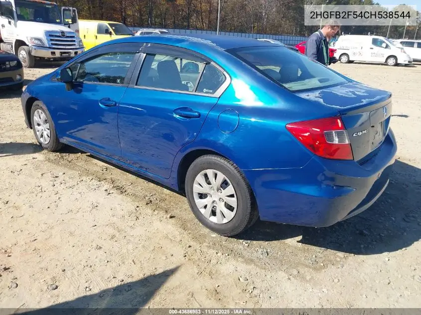2HGFB2F54CH538544 2012 Honda Civic Lx