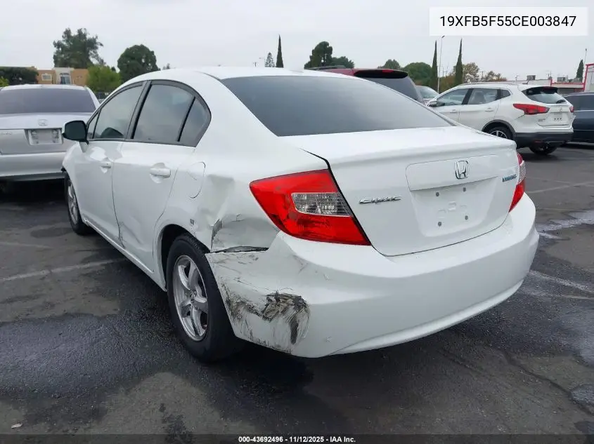 19XFB5F55CE003847 2012 Honda Civic Sdn Cng/Natural Gas