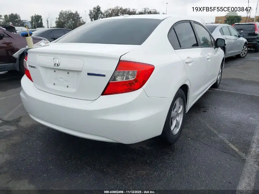 19XFB5F55CE003847 2012 Honda Civic Sdn Cng/Natural Gas