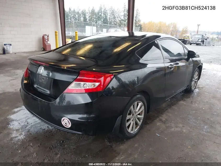 2HGFG3B81CH524138 2012 Honda Civic Ex