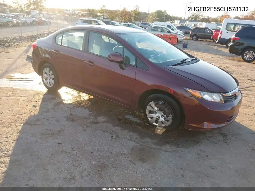 2HGFB2F55CH578132 2012 Honda Civic Lx