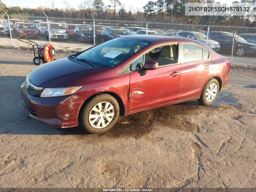 2HGFB2F55CH578132 2012 Honda Civic Lx