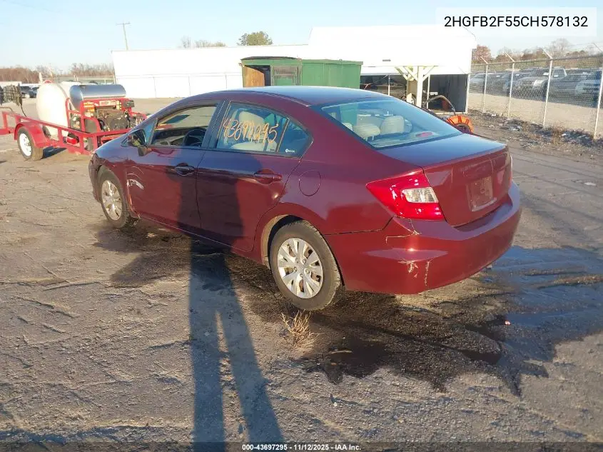 2HGFB2F55CH578132 2012 Honda Civic Lx