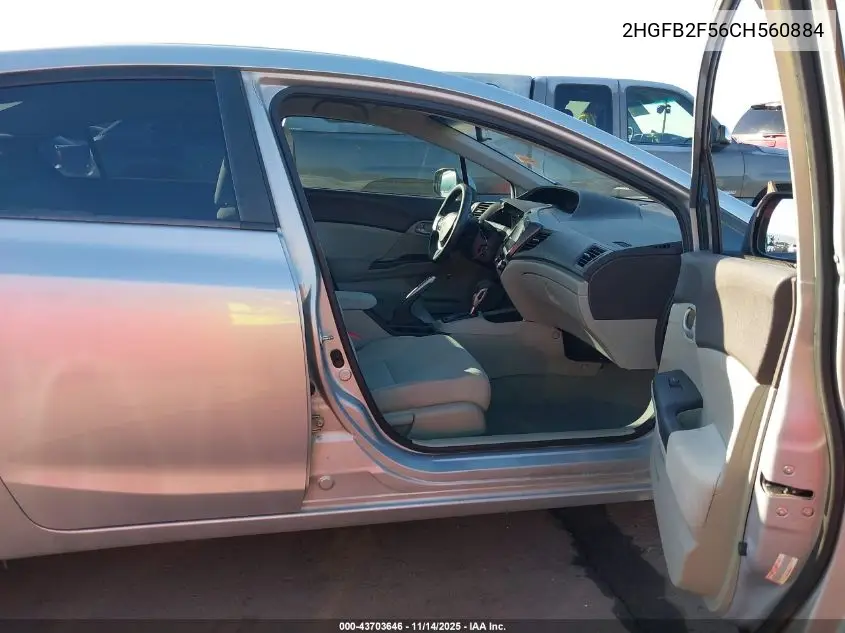 2HGFB2F56CH560884 2012 Honda Civic Lx