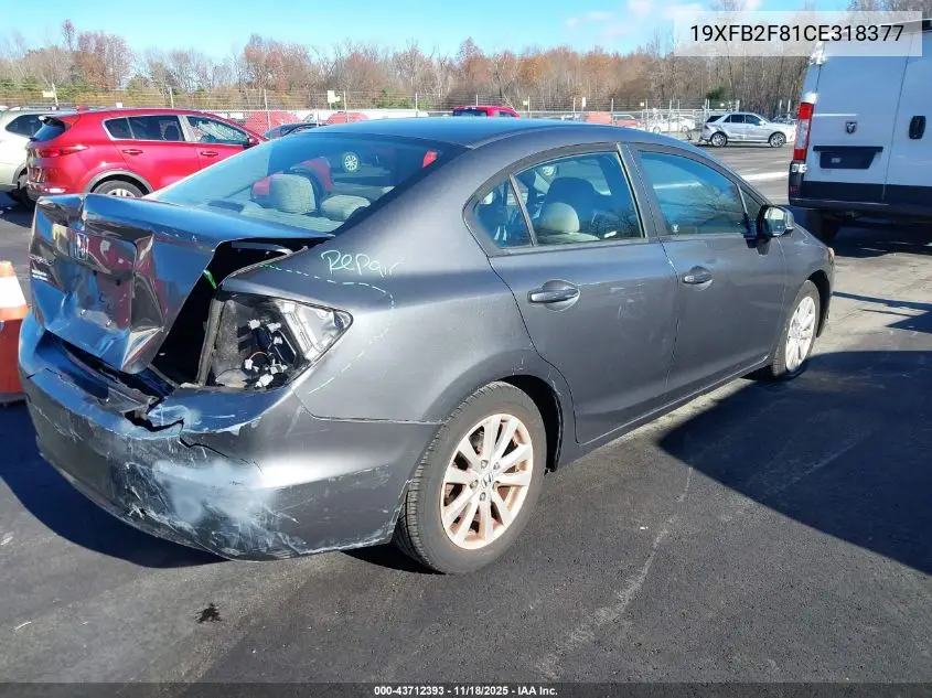 19XFB2F81CE318377 2012 Honda Civic Ex