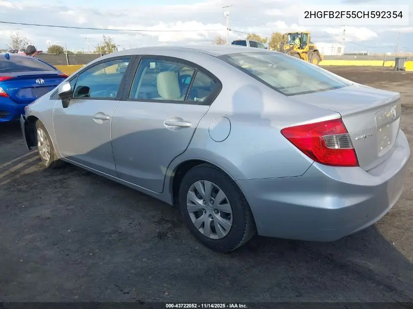 2HGFB2F55CH592354 2012 Honda Civic Lx