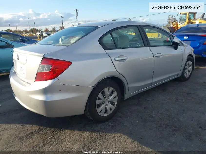 2HGFB2F55CH592354 2012 Honda Civic Lx